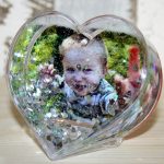 boule a neige photo format coeur